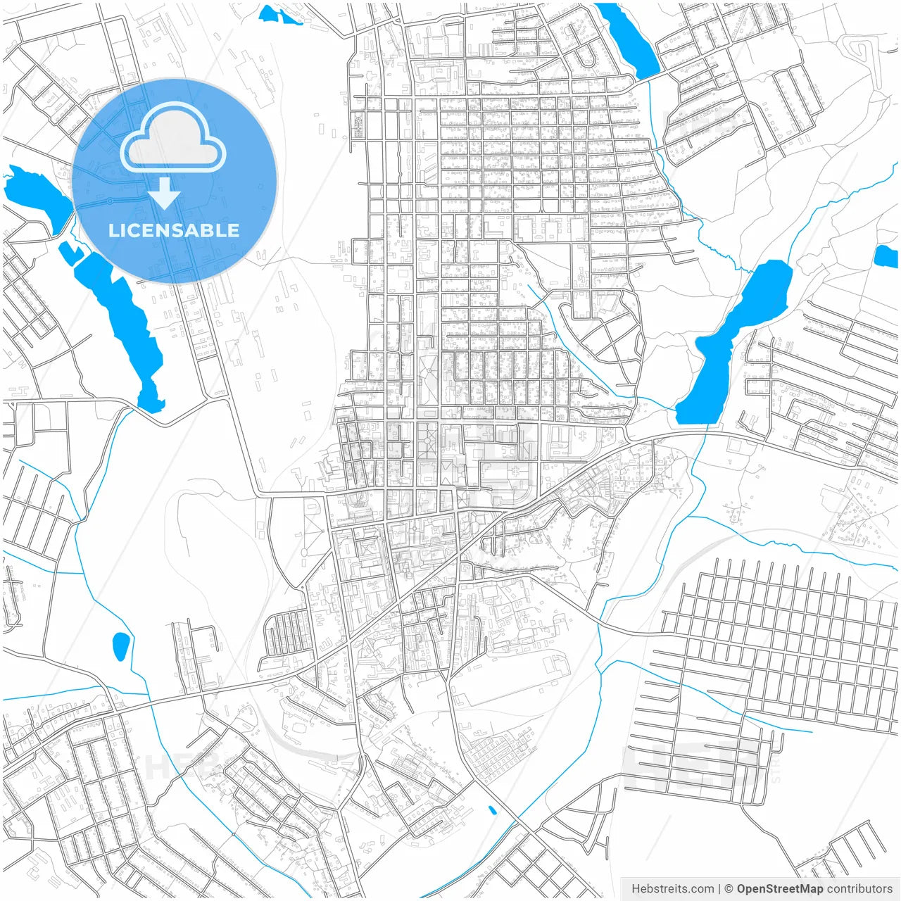 Makiivka, Donetsk Oblast, Ukraine, city map with high resolution roads.
