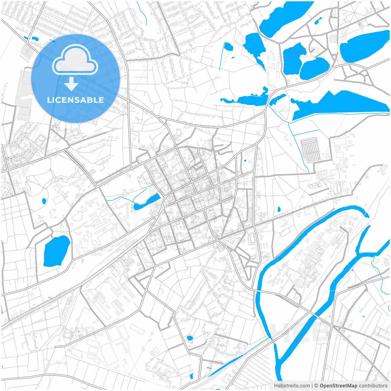 Sloviansk, Donetsk Oblast, Ukraine, city map with high resolution roads.