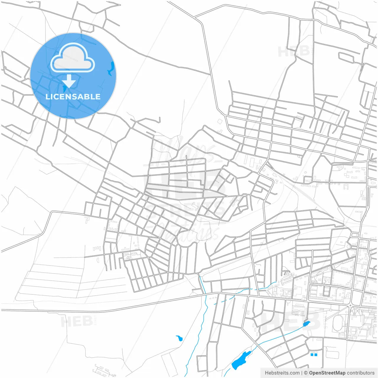 Shakhtarsk, Donetsk Oblast, Ukraine, city map with high resolution roads.