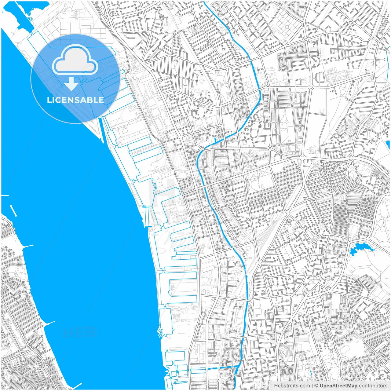 Bootle, North West England, England, city map with high resolution roads.
