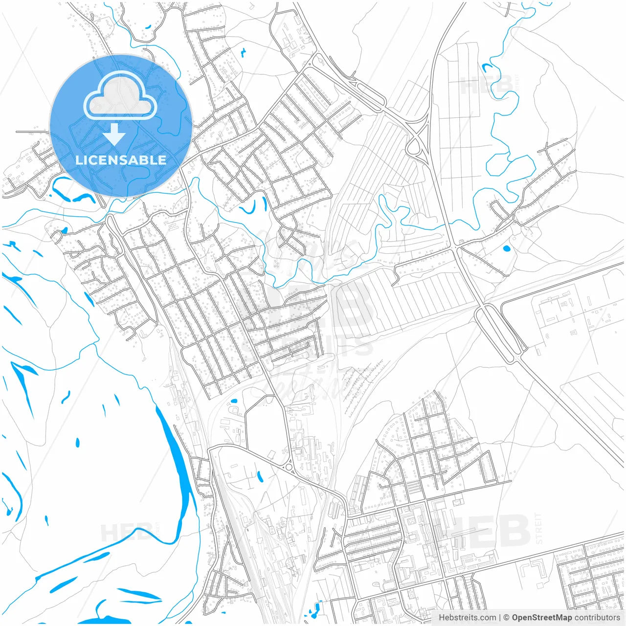 Novoaltaysk, Altai Krai, Russia, city map with high resolution roads.