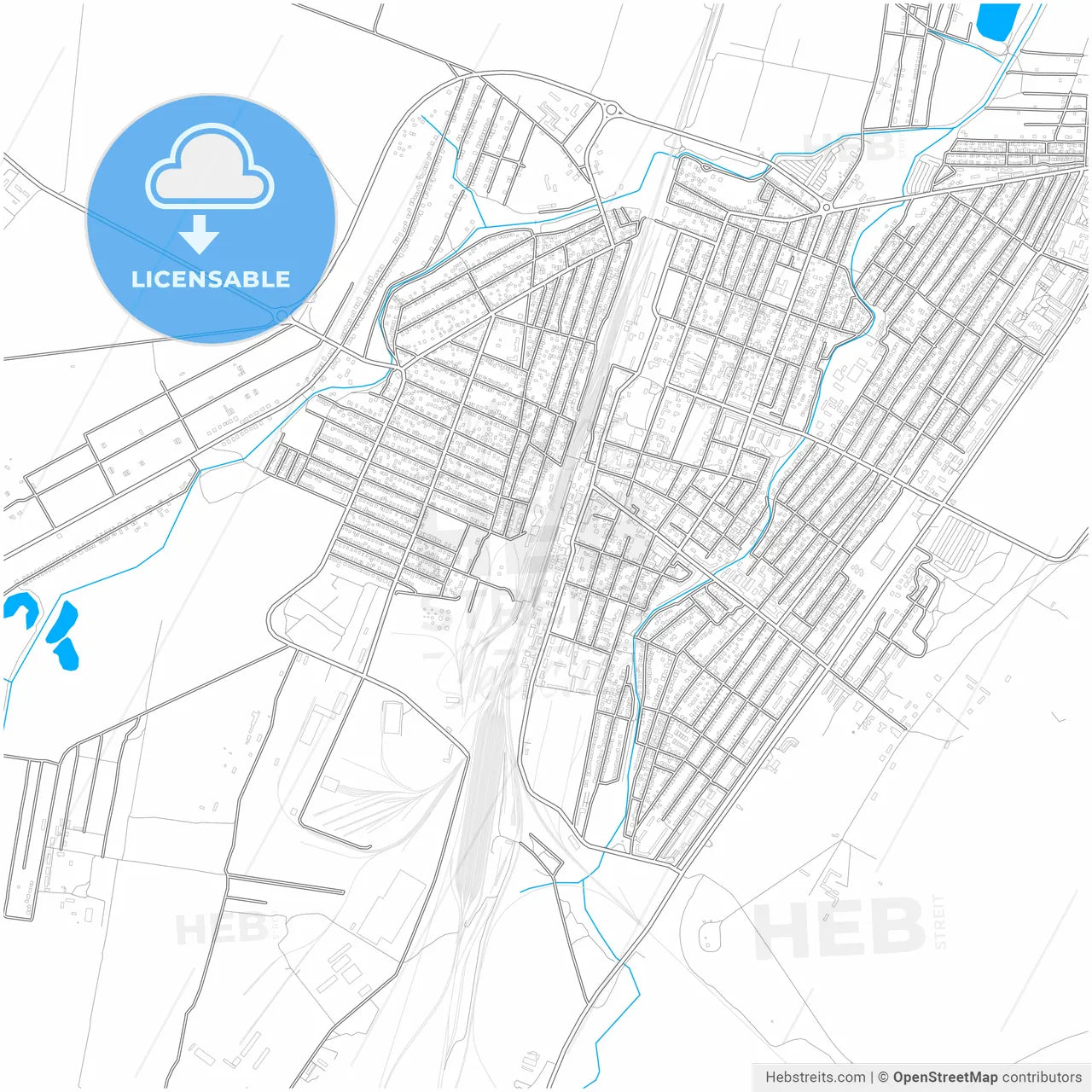 Dzhankoy, Crimea, Ukraine, city map with high resolution roads.