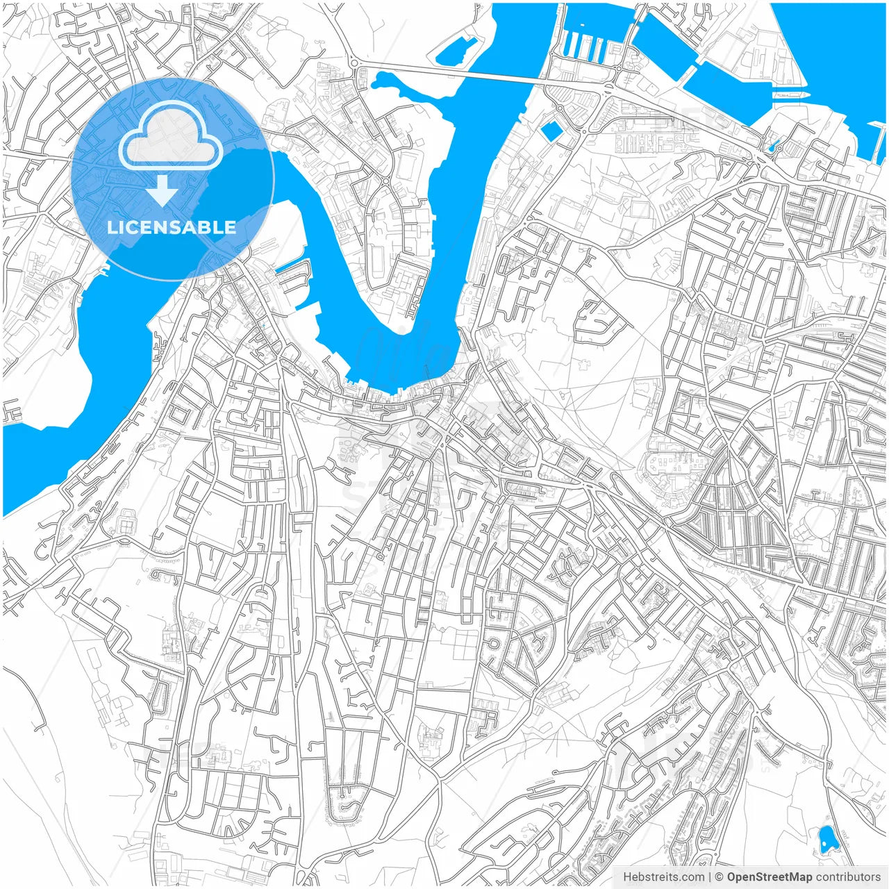 Chatham, South East England, England, city map with high resolution roads.