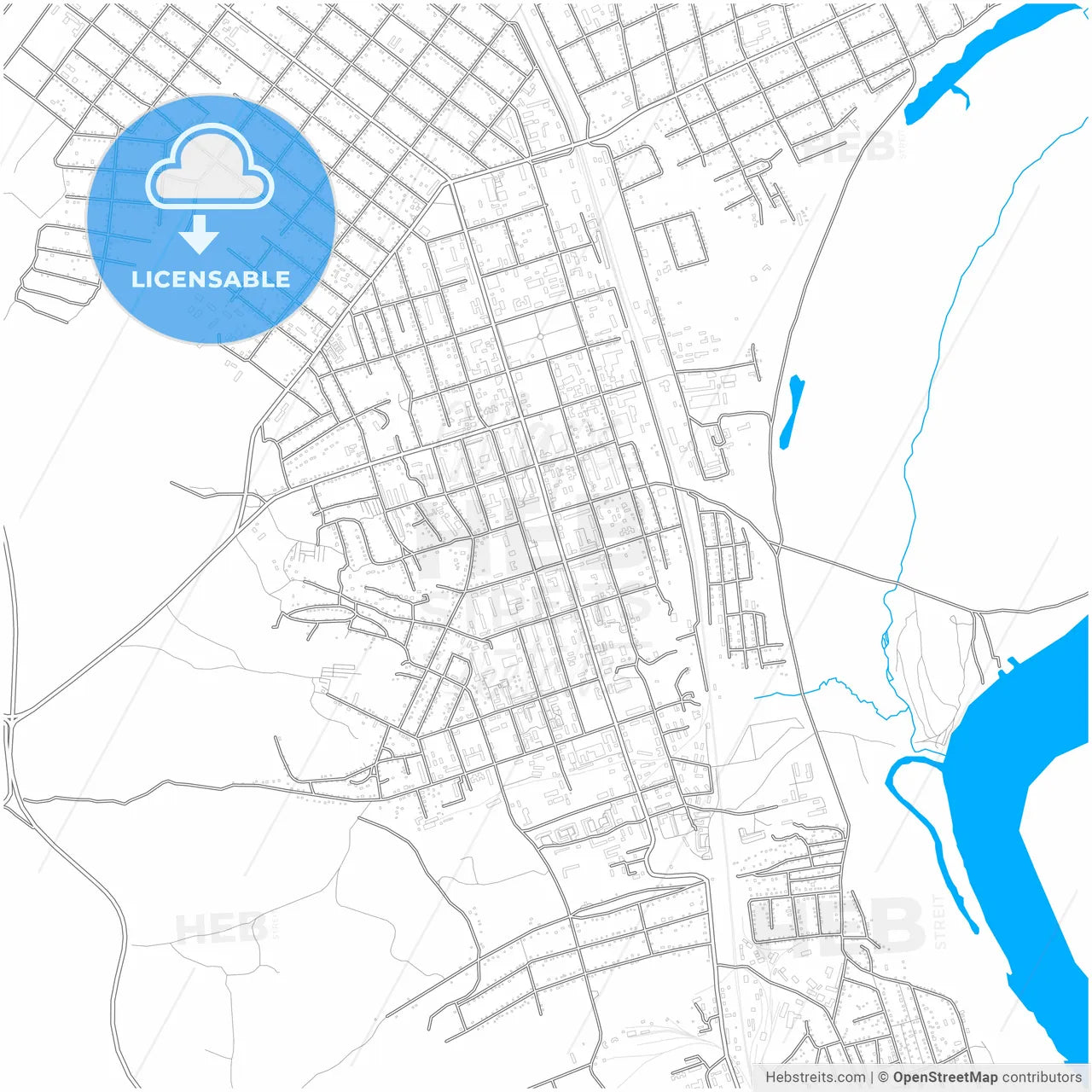 Svobodny, Amur Oblast, Russia, city map with high resolution roads.