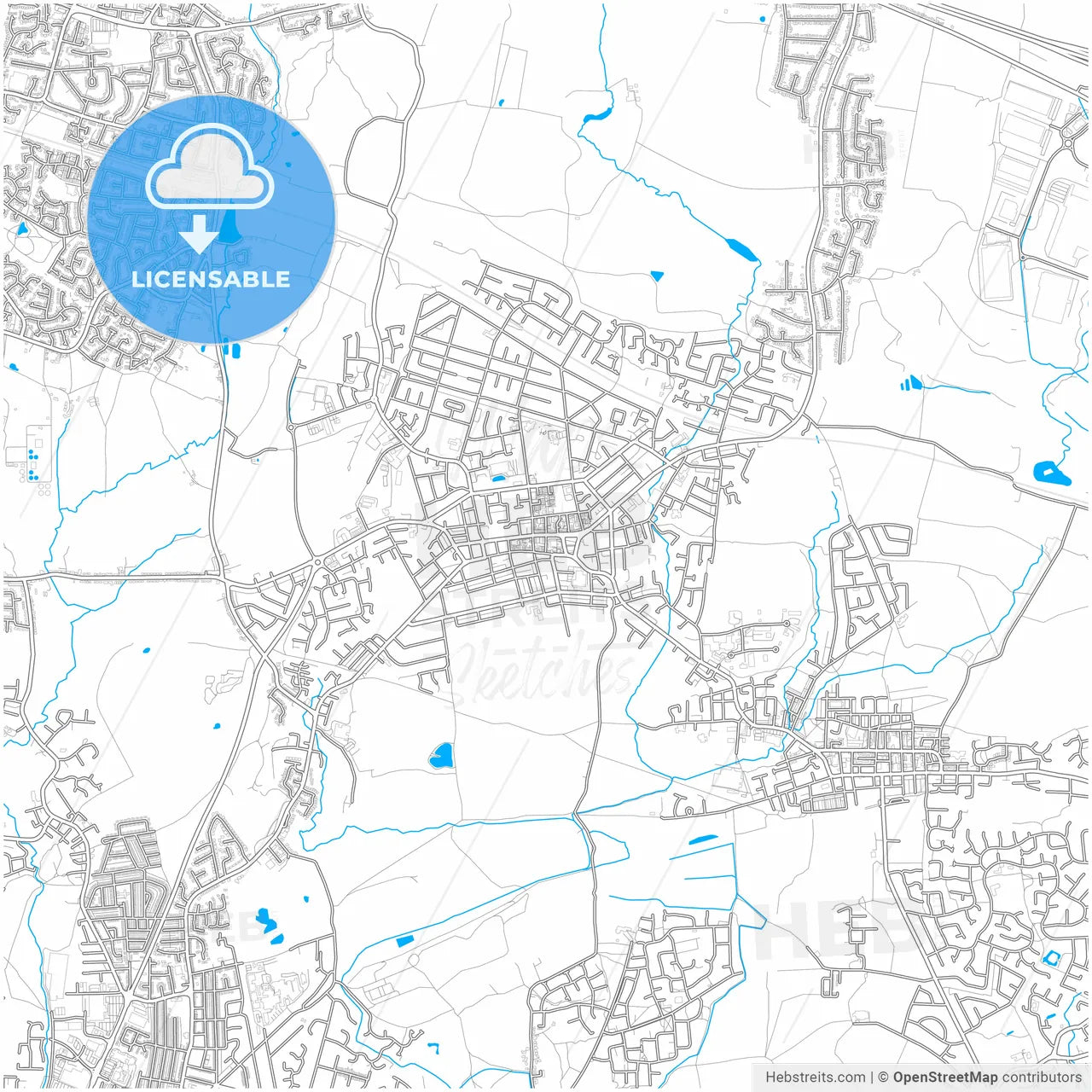 Atherton, North West England, England, city map with high resolution roads.