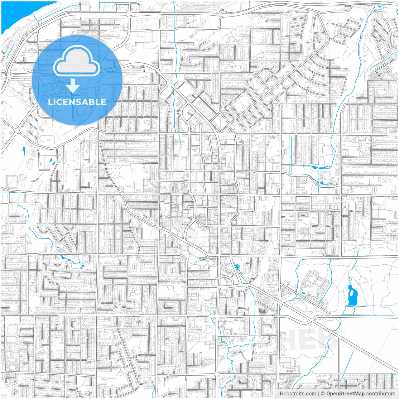 Surrey, British Columbia, Canada, city map with high resolution roads.