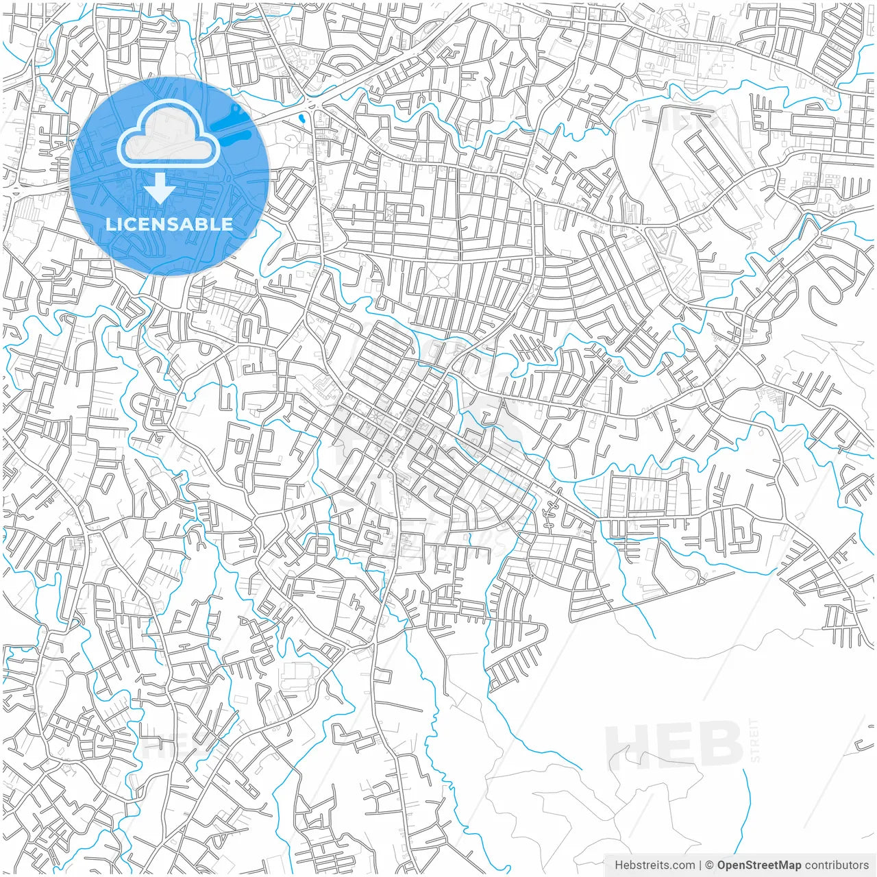 Desamparados, San José, Costa Rica, city map with high resolution roads.