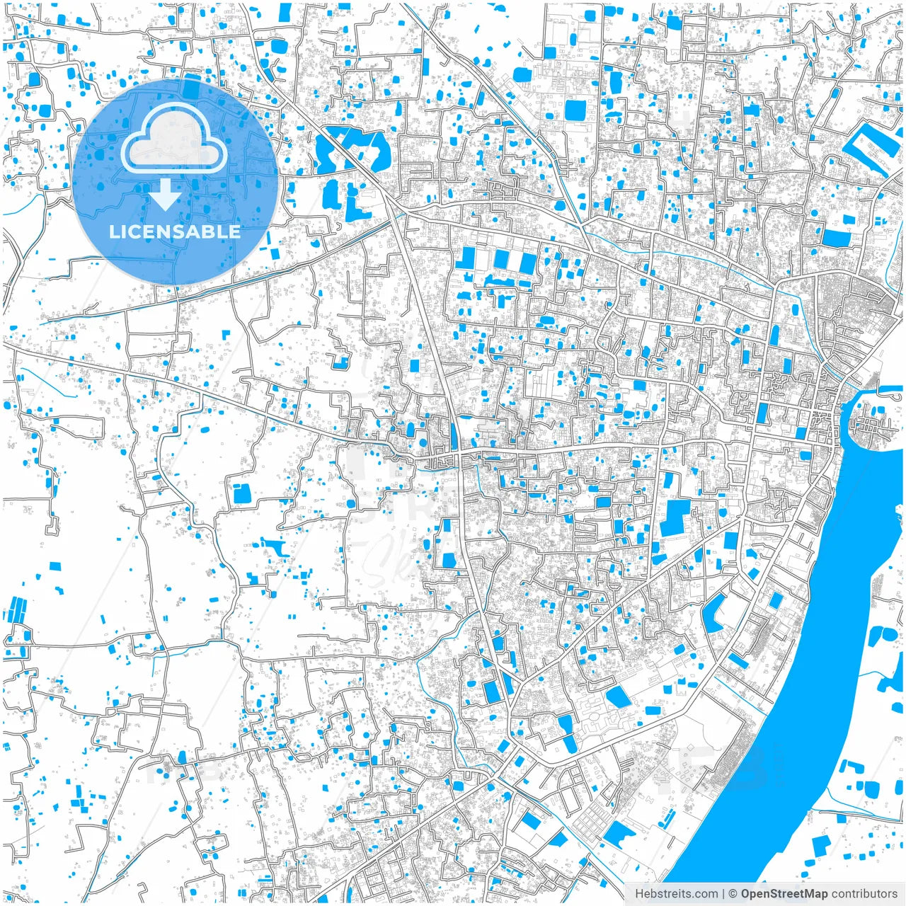Barisal, Barisal, Bangladesh, city map with high resolution roads.