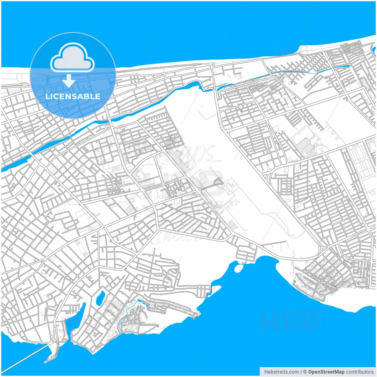 Ciudad del Carmen, Campeche, Mexico, city map with high resolution roads.