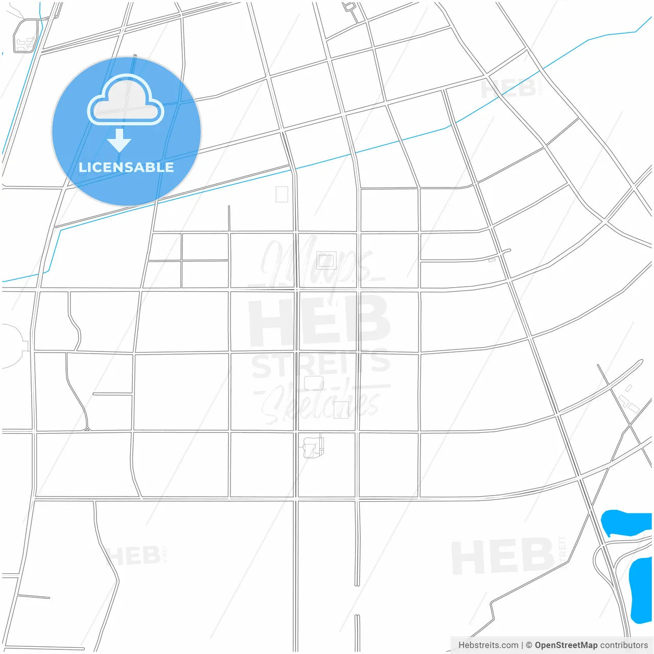 Chuzhou, Anhui, China, city map with high resolution roads.