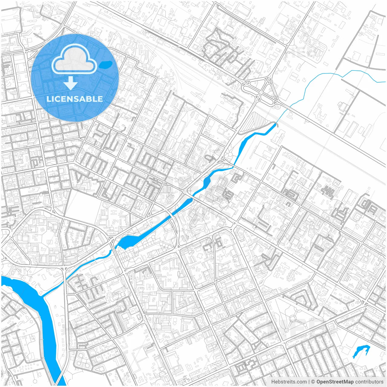 Astana, Capital, Kazakhstan, city map with high resolution roads.