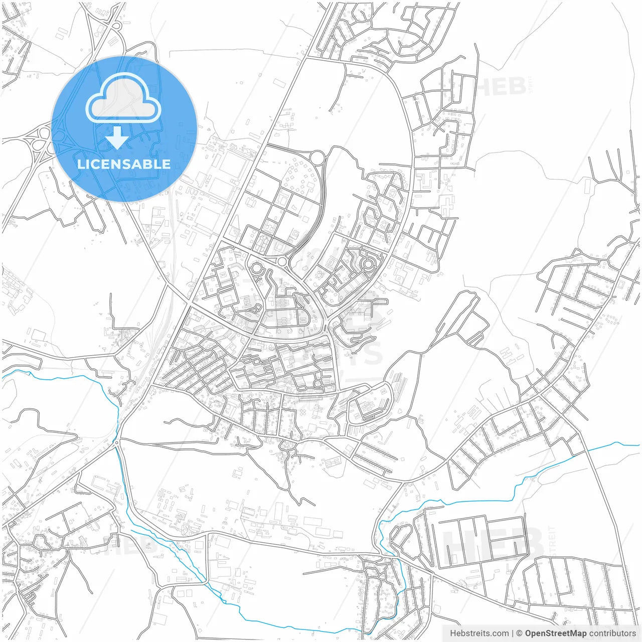 Abovyan, Kotayk, Armenia, city map with high resolution roads.