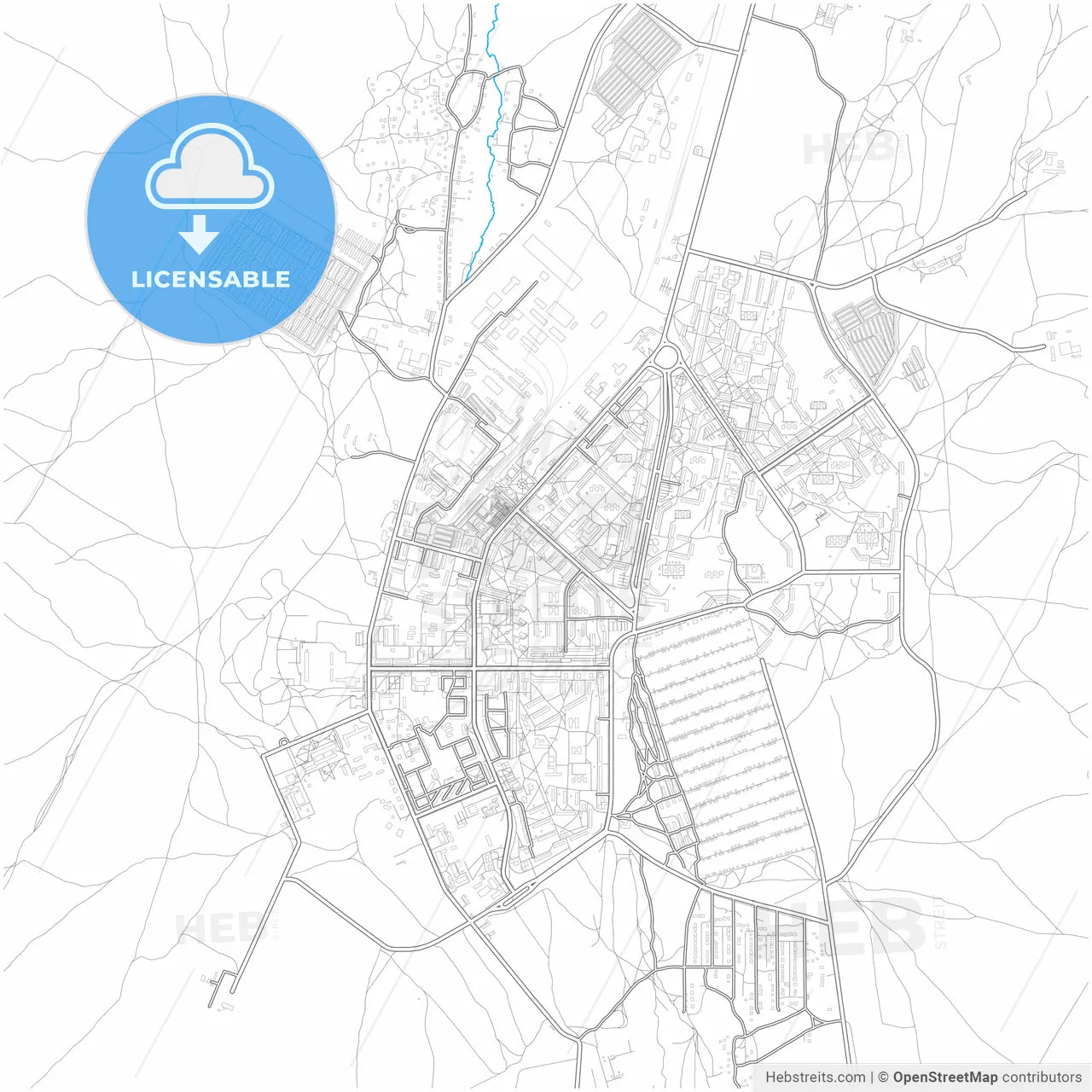 Stepnogorsk, Akmola Province, Kazakhstan, city map with high resolution roads.