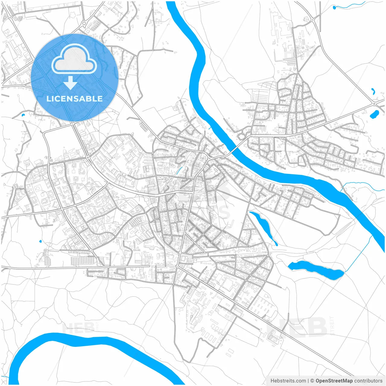 Alytus, Alytus County, Lithuania, city map with high resolution roads.