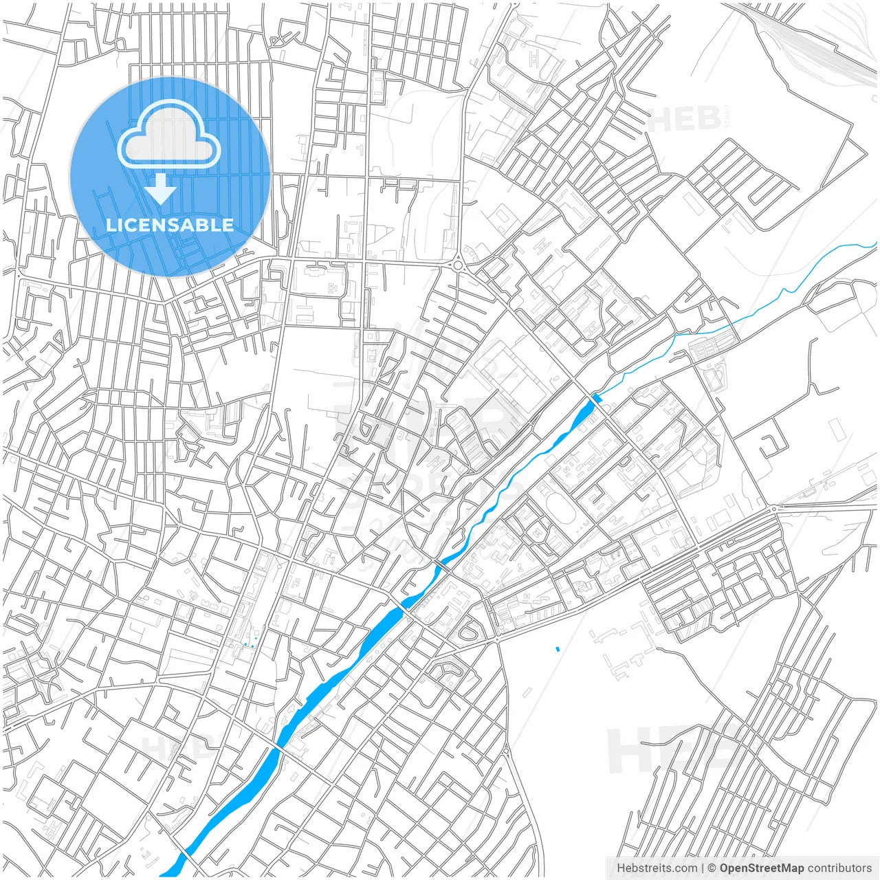 Ganja, Azerbaijan, city map with high resolution roads.