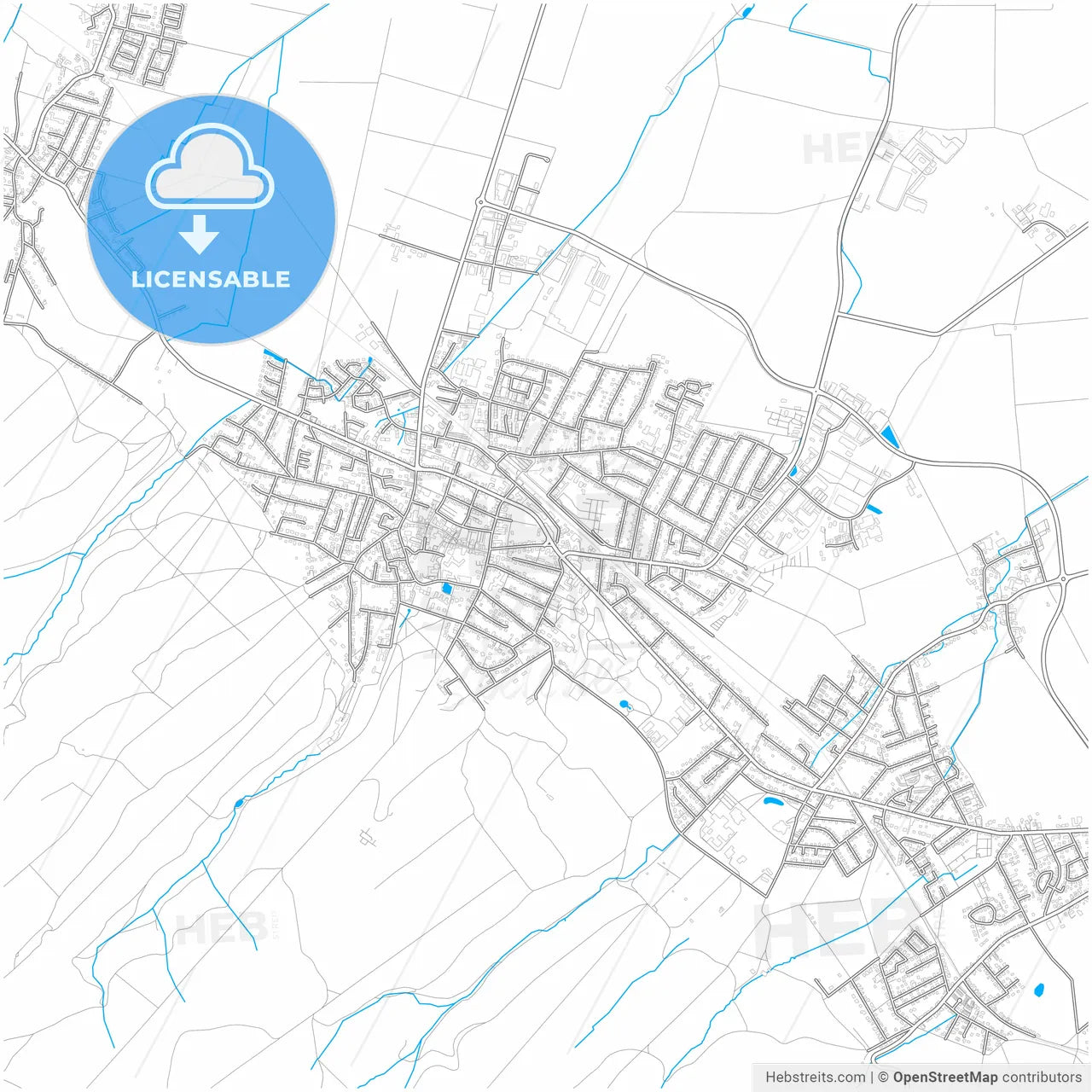 Barsinghausen, Lower Saxony, Germany, city map with high resolution roads.