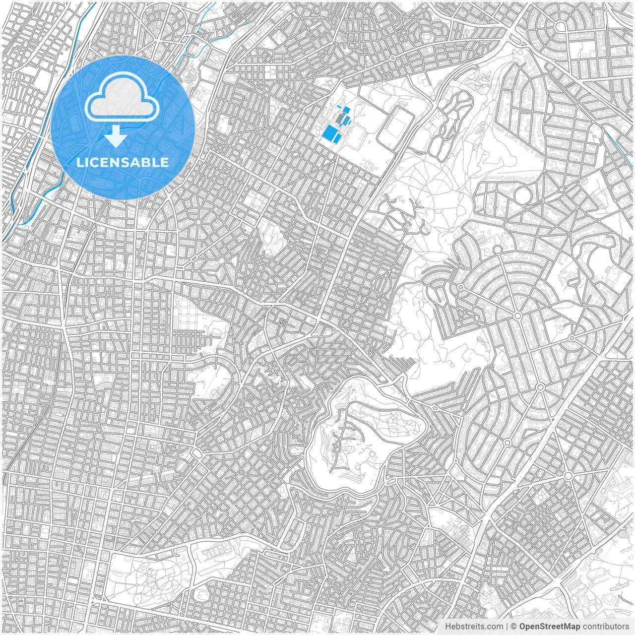 Galatsi, Attica, Greece, city map with high resolution roads.
