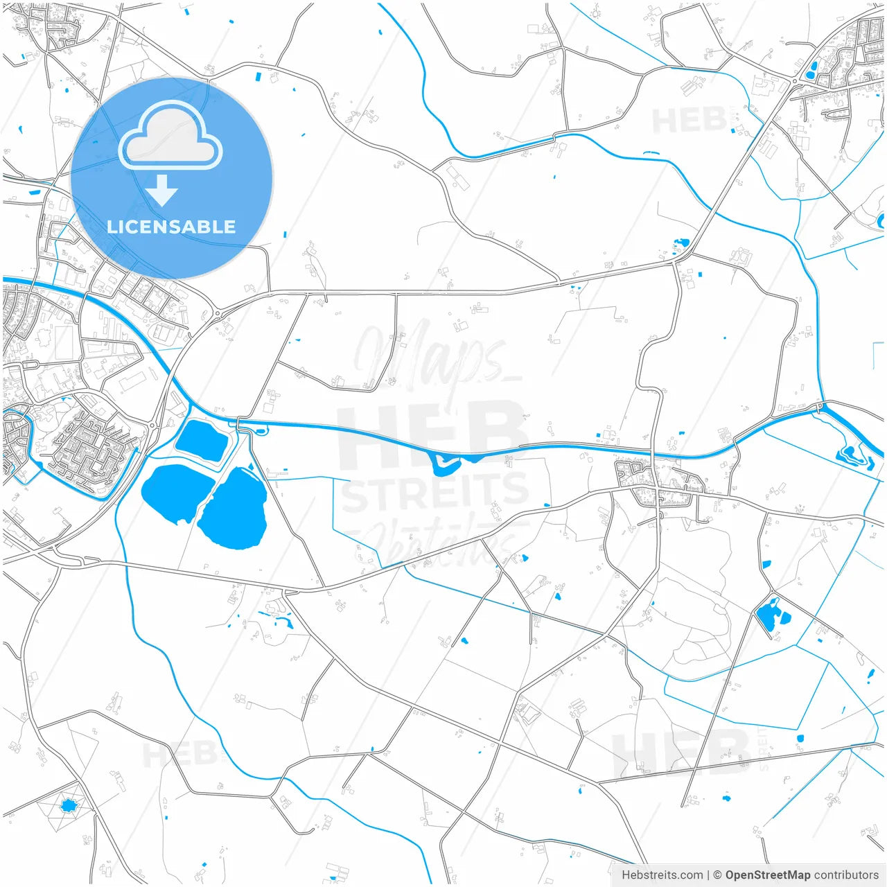 Berkelland, Gelderland, Netherlands, city map with high resolution roads.