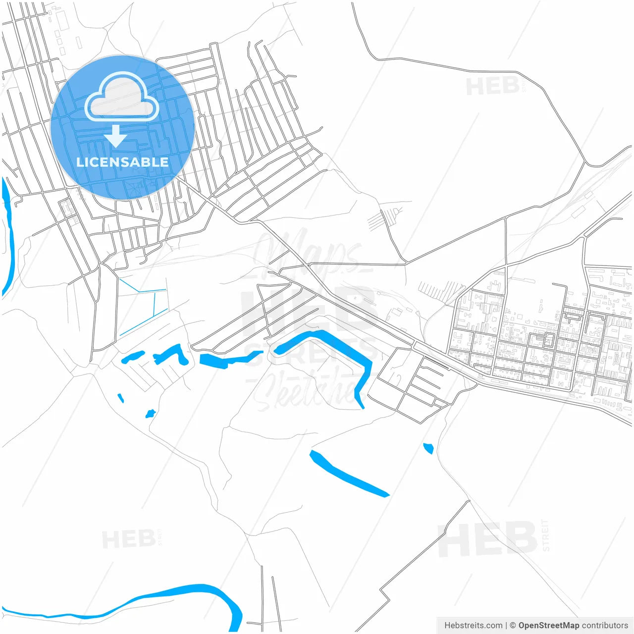Pokrov, Dnipropetrovsk Oblast, Ukraine, city map with high resolution roads.