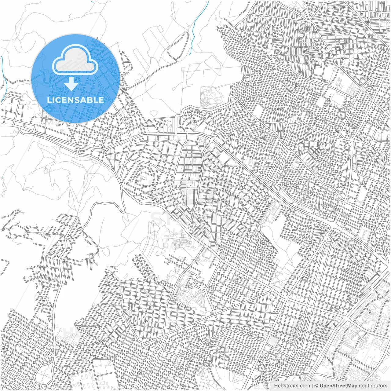 Chaidari, Attica, Greece, city map with high resolution roads.