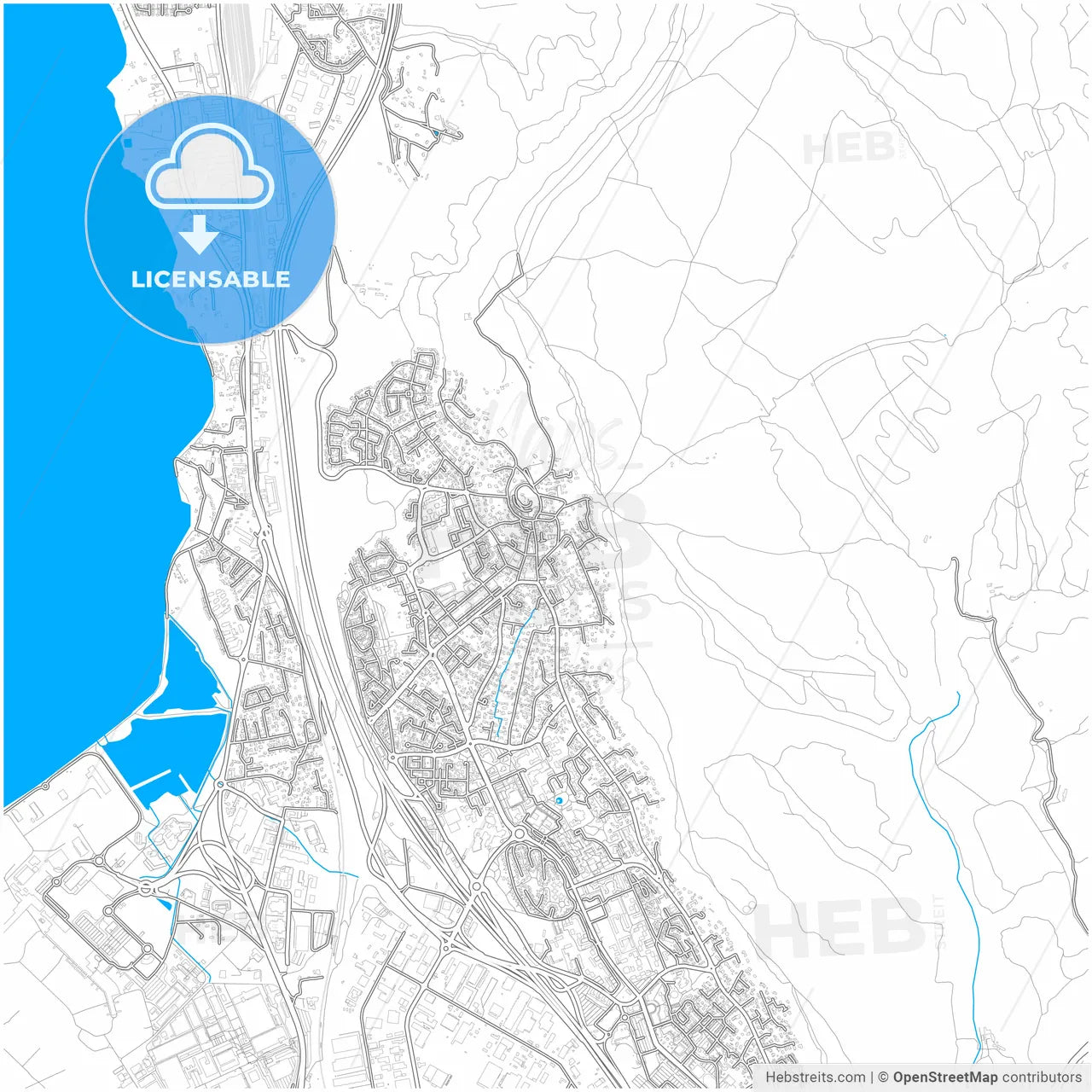 Vitrolles, Bouches-du-Rhône, France, city map with high resolution roads.