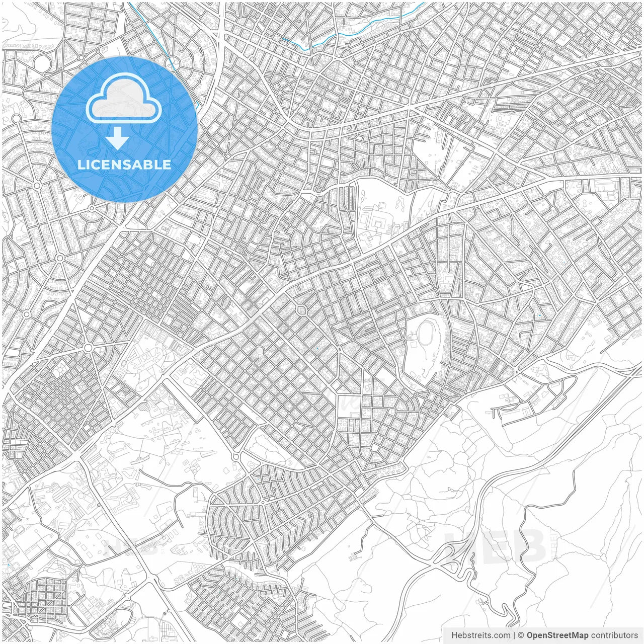 Cholargos, Attica, Greece, city map with high resolution roads.