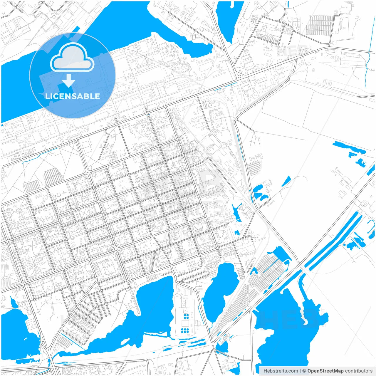 Severodvinsk, Arkhangelsk Oblast, Russia, city map with high resolution roads.
