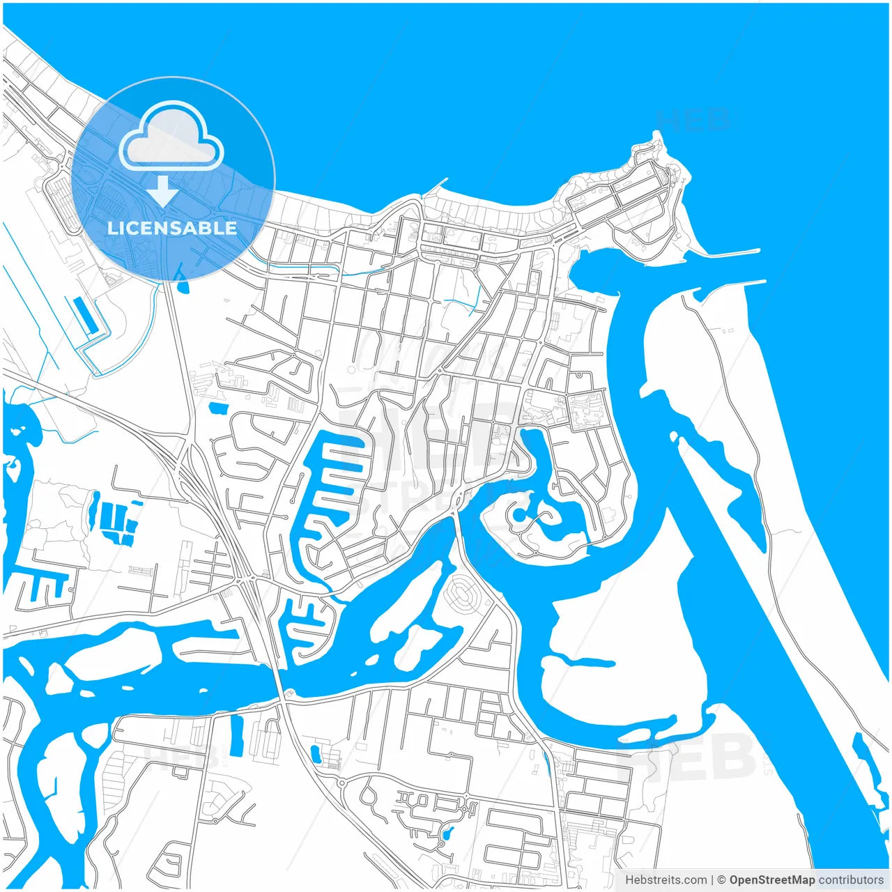 Gold Coast–Tweed Heads, Queensland/New South Wales, Australia, city map with high resolution roads.