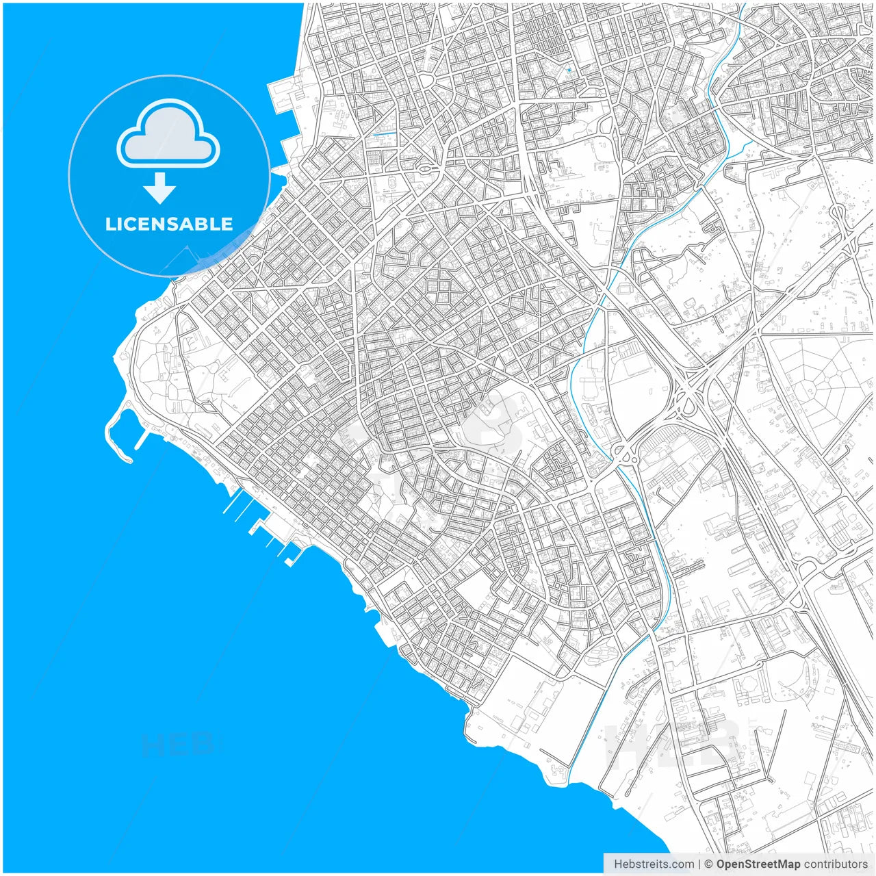Kalamaria, Central Macedonia, Greece, city map with high resolution roads.