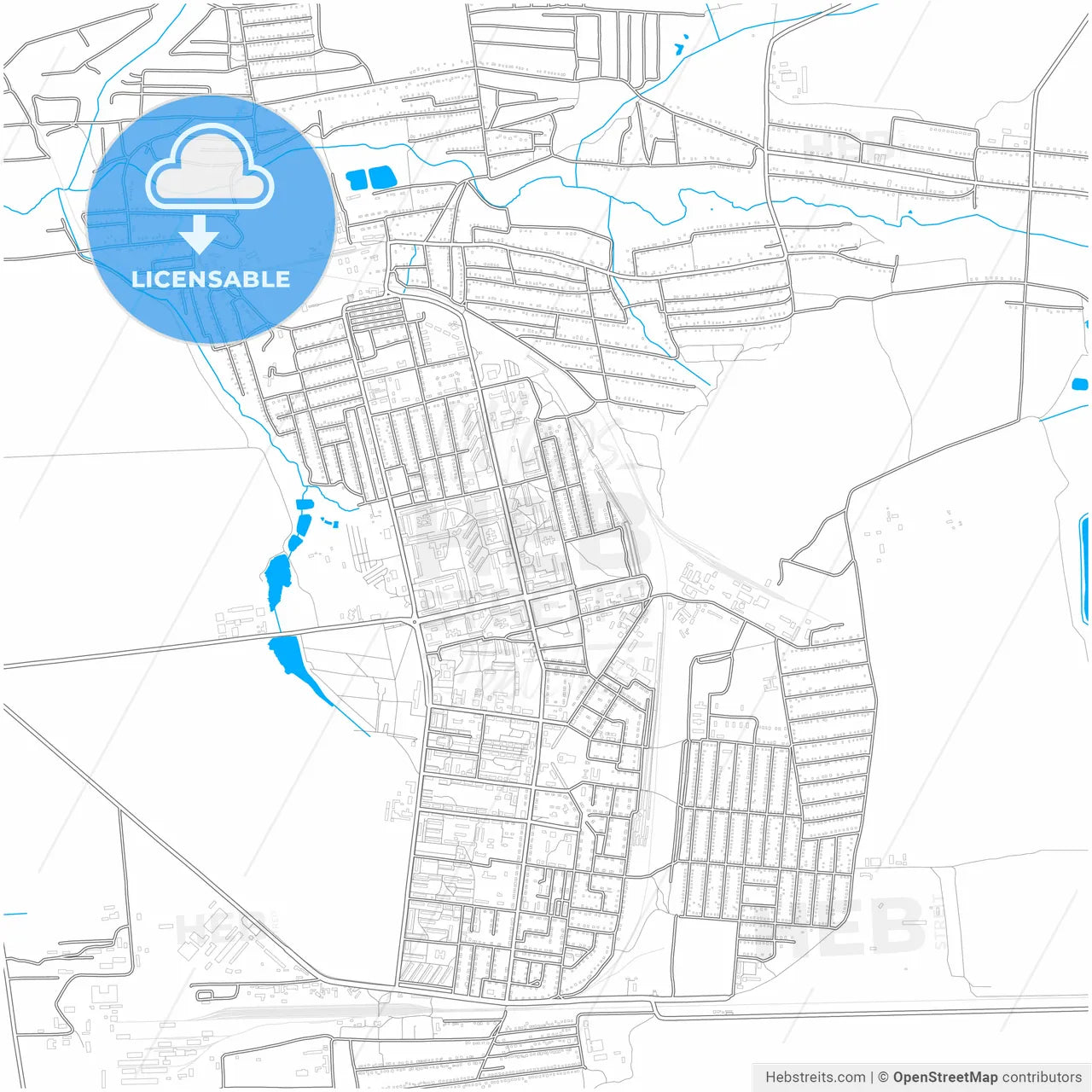 Dobropillia, Donetsk Oblast, Ukraine, city map with high resolution roads.