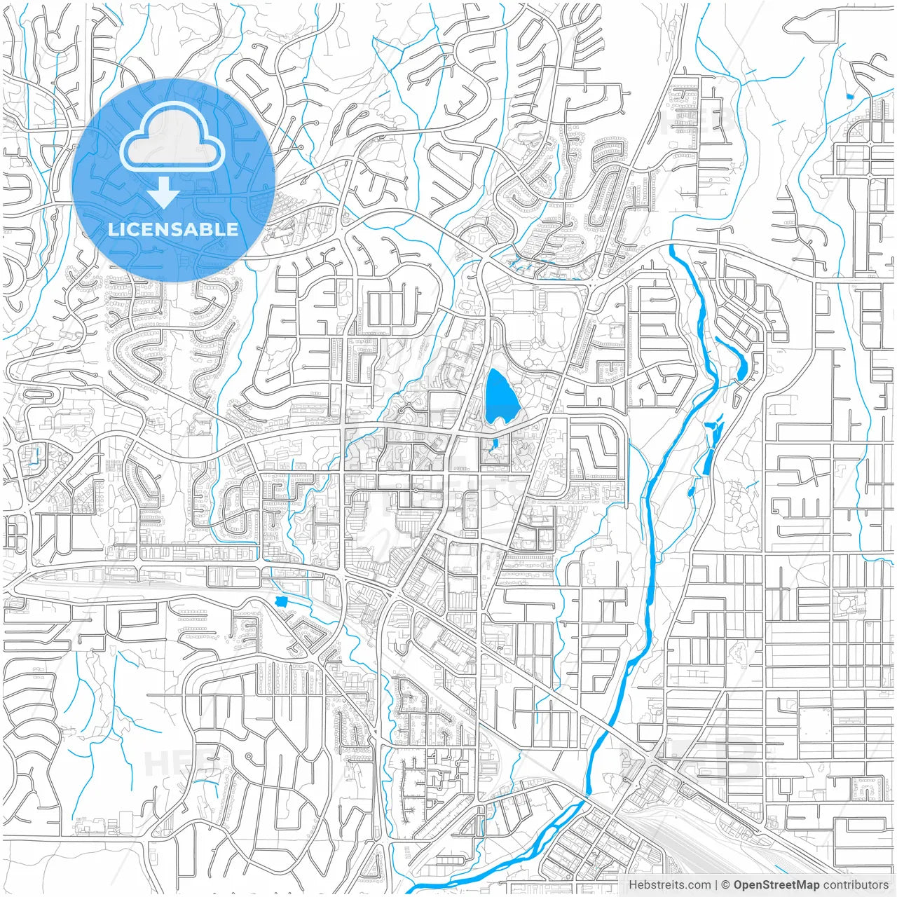 Coquitlam, British Columbia, Canada, city map with high resolution roads.