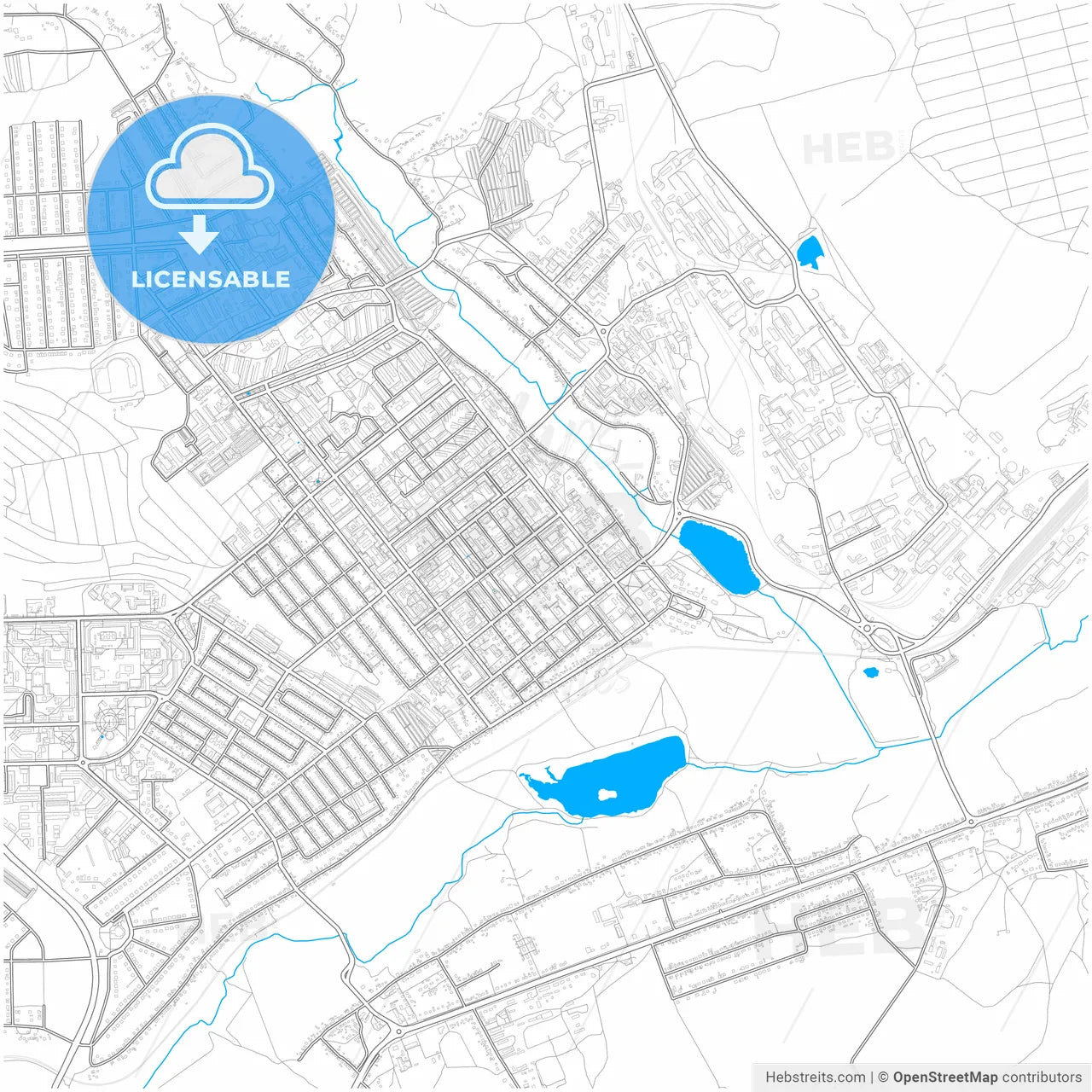 Gubkin, Belgorod Oblast, Russia, city map with high resolution roads.