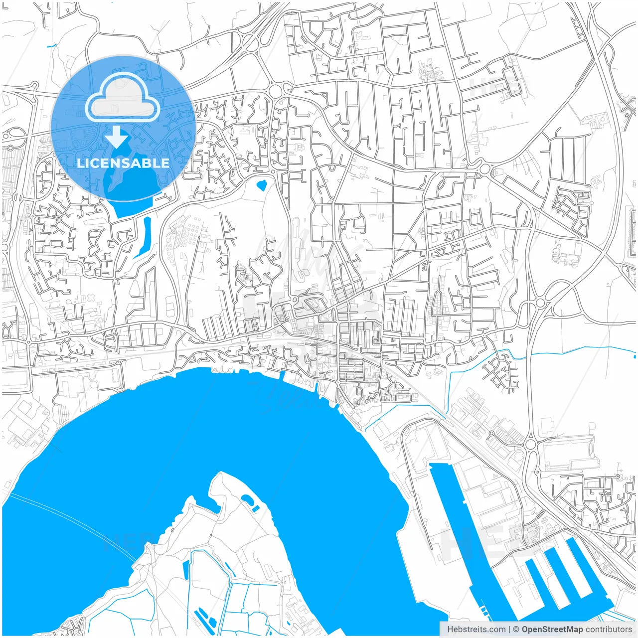 Grays, East of England, England, city map with high resolution roads.