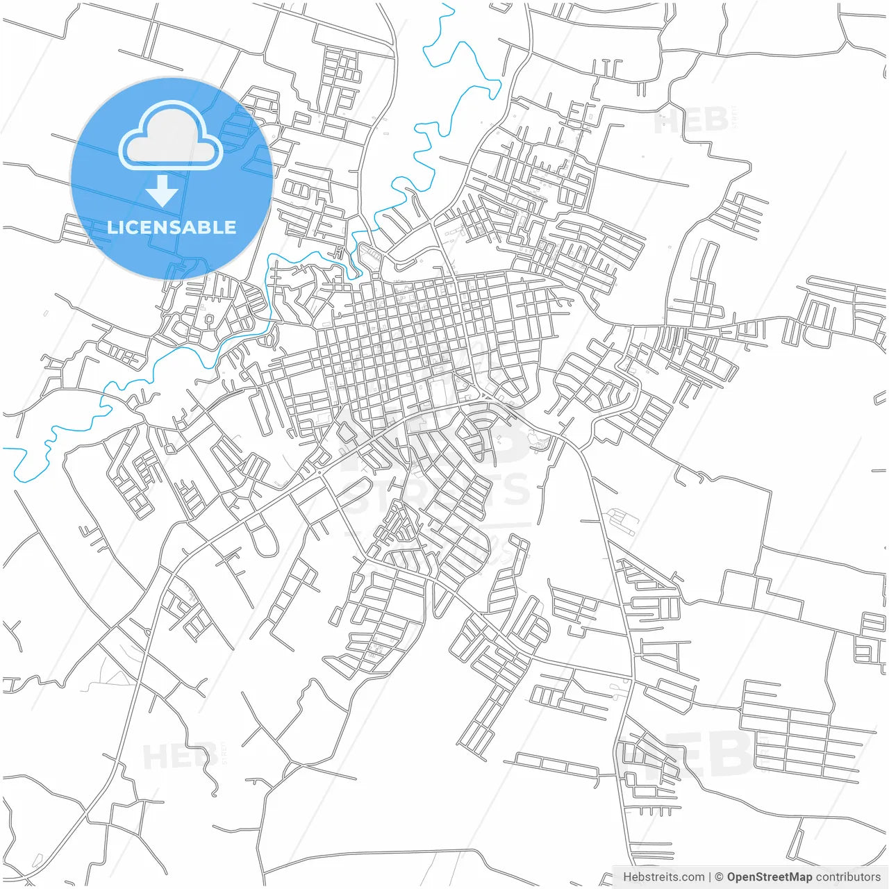 Moca, Espaillat Province, Dominican Republic, city map with high resolution roads.