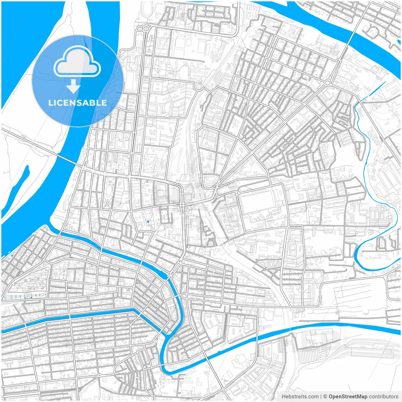 Astrakhan, Astrakhan Oblast, Russia, city map with high resolution roads.