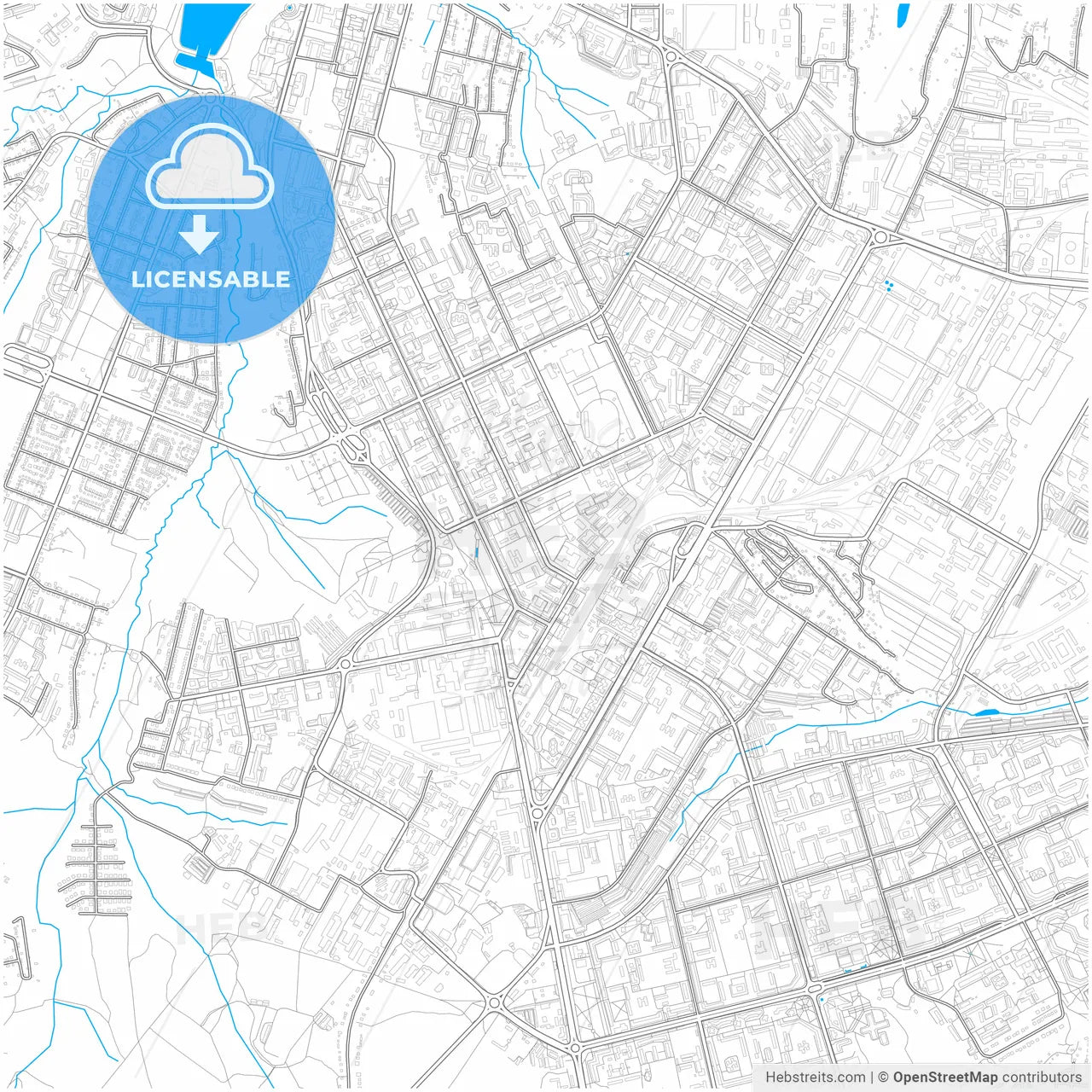 Cheboksary, Chuvash Republic, Russia, city map with high resolution roads.