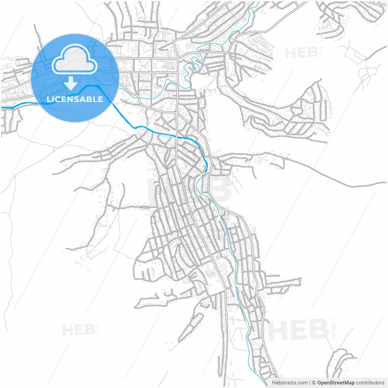 Gorno-Altaysk, Altai Republic, Russia, city map with high resolution roads.