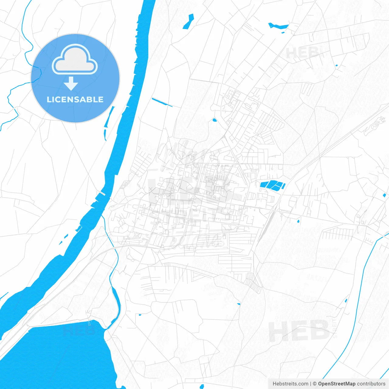Tarnobrzeg, Poland PDF vector map with water in focus