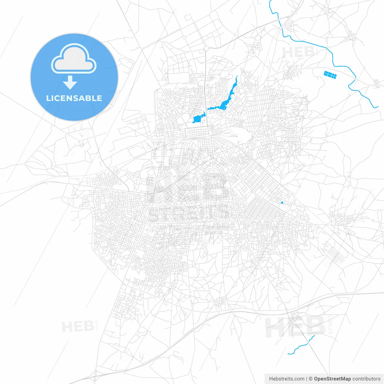 Thies Nones, Senegal PDF vector map with water in focus
