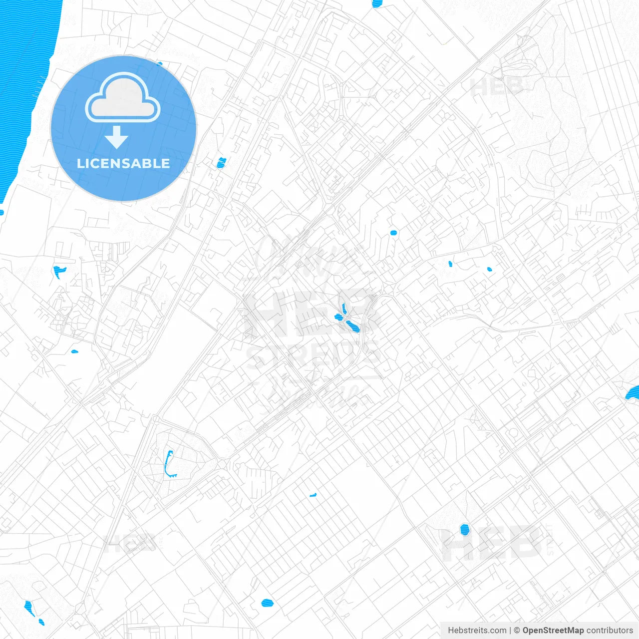 Samara, Russia PDF vector map with water in focus