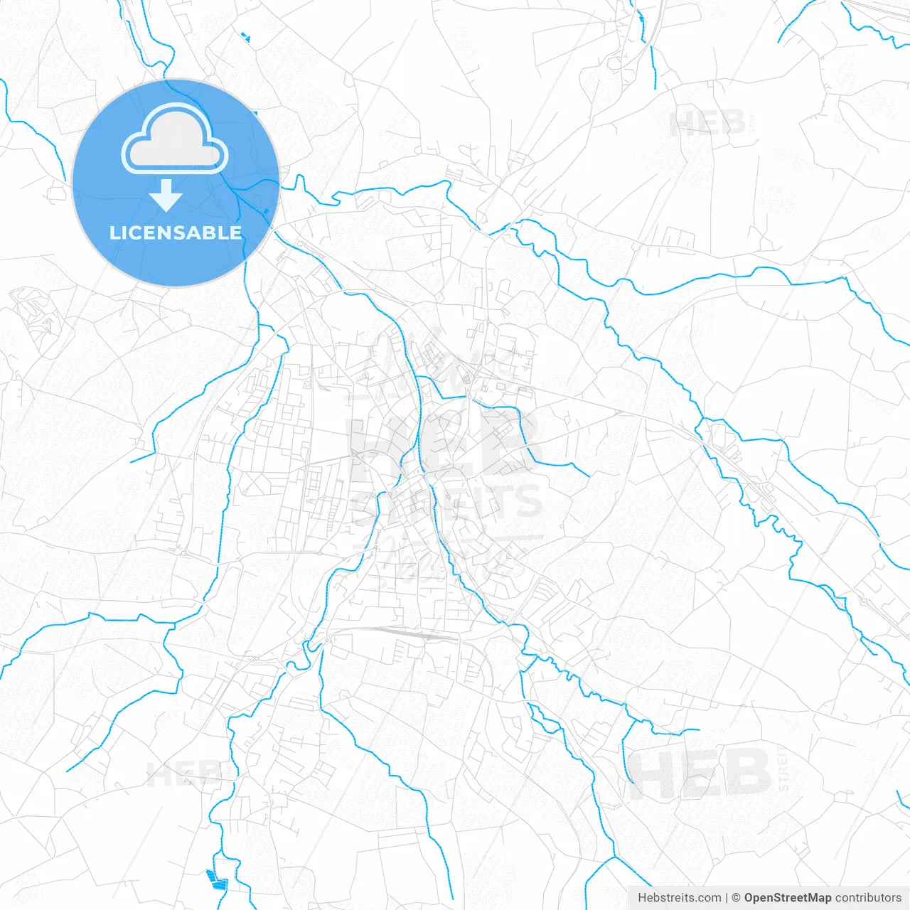 Ried im Innkreis, Austria PDF vector map with water in focus