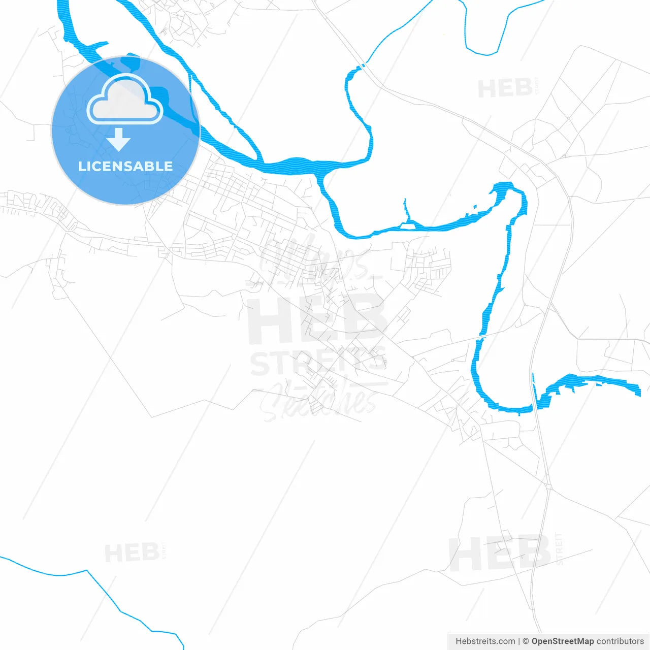Sapele, Nigeria PDF vector map with water in focus