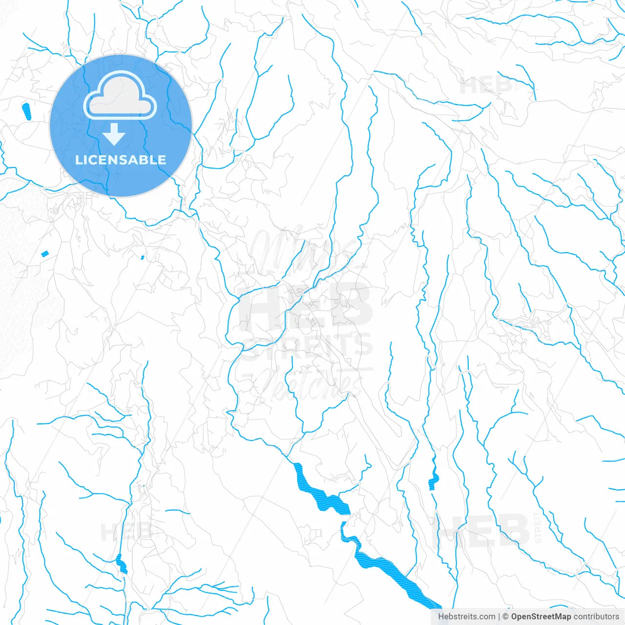 Santa Lucía, Spain PDF vector map with water in focus