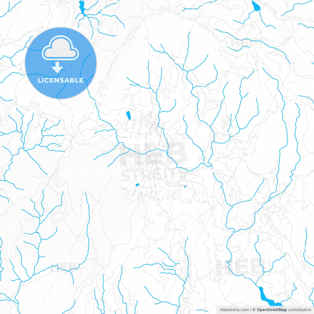 San Bartolomé de Tirajana, Spain PDF vector map with water in focus