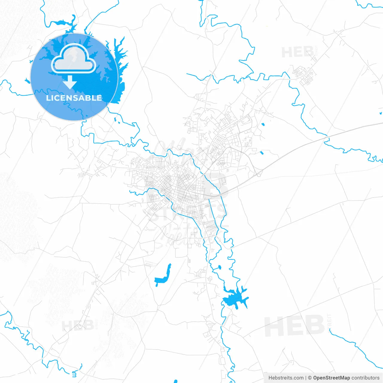 Pinar del Río, Cuba PDF vector map with water in focus