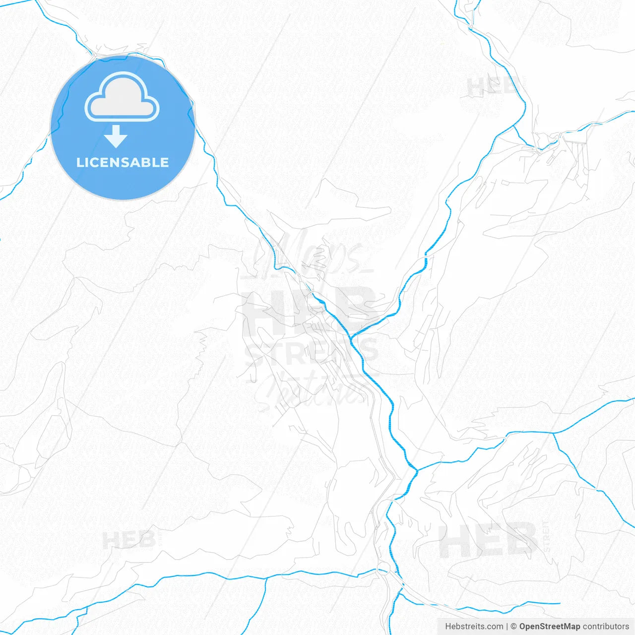 La Massana, Andorra PDF vector map with water in focus