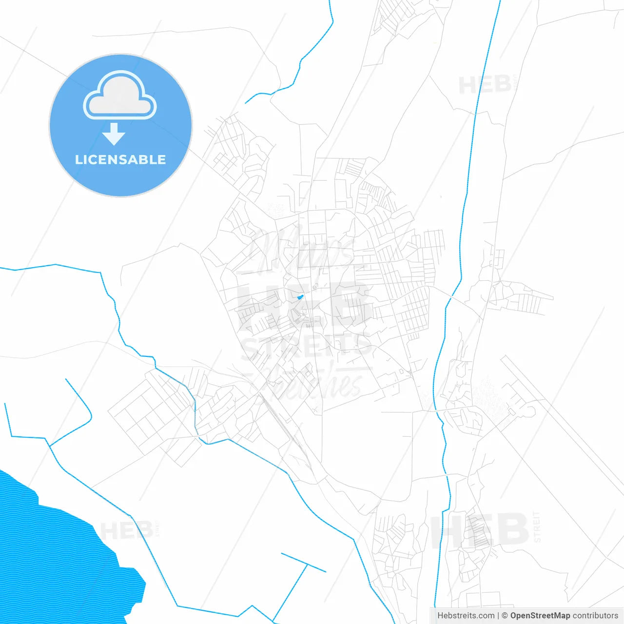 Nakhchivan, Azerbaijan PDF vector map with water in focus