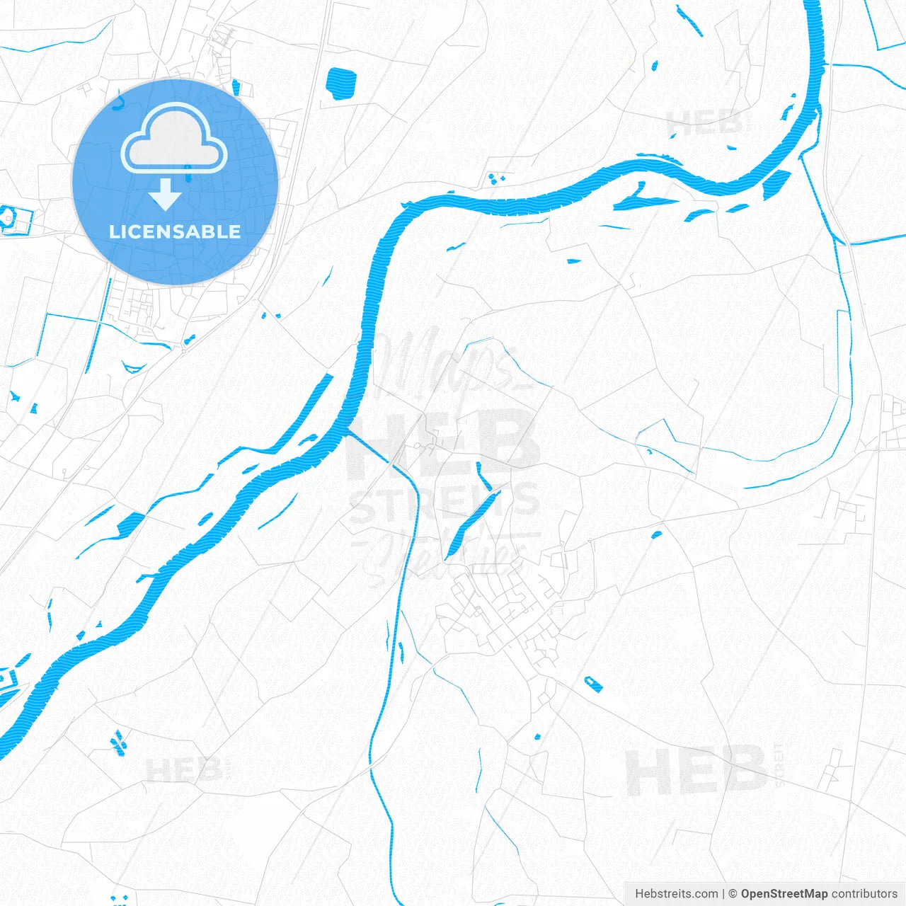 Bronckhorst, Netherlands PDF vector map with water in focus