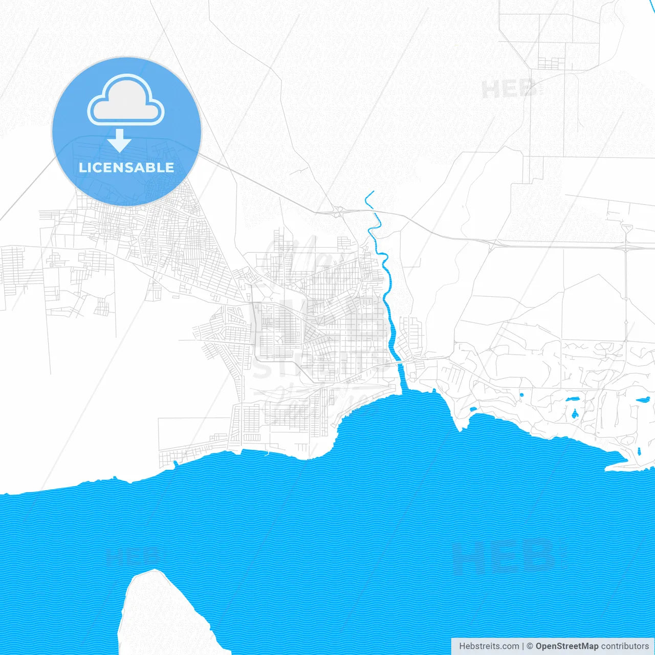 La Romana, Dominican Republic PDF vector map with water in focus