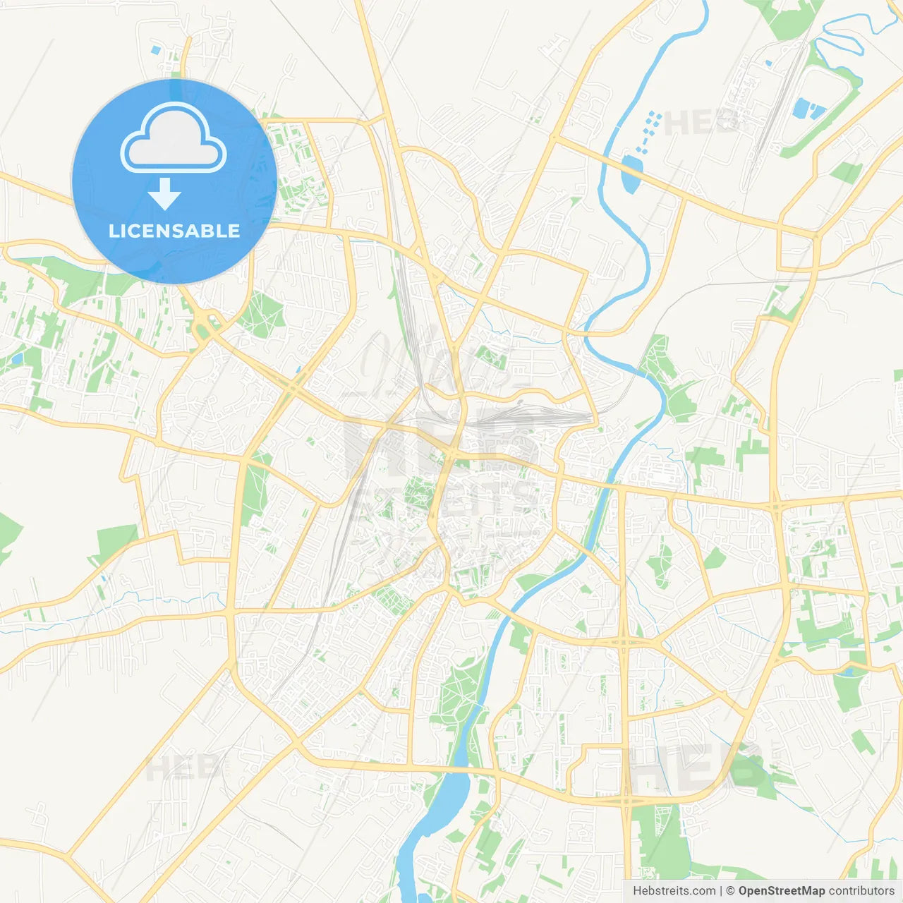 Rzeszow, Poland Vector Map - Classic Colors